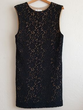 Chloe Black Floral Lace Dress Size 36